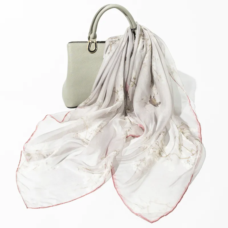 Shanghai Story 100% Mulberry Silk Scarves Women's Spring Song Like A Dream Gift Box Set-12