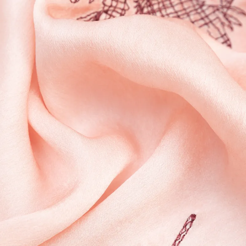 Shanghai Story 100% Mulberry Silk Scarves Women's If Flower Branch Collection-8