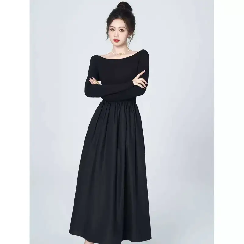 Beautiful Wardrobe Long Sleeved Dress Women's Black-1