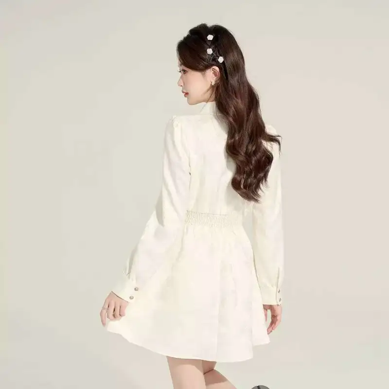 Beautiful Wardrobe Long Sleeved Dress Women's Apricot-1