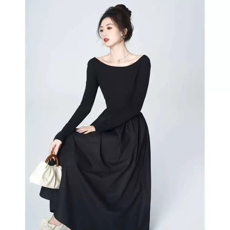 Beautiful Wardrobe Long Sleeved Dress Women's Black-2