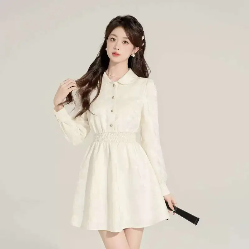 Beautiful Wardrobe Long Sleeved Dress Women's Apricot-3