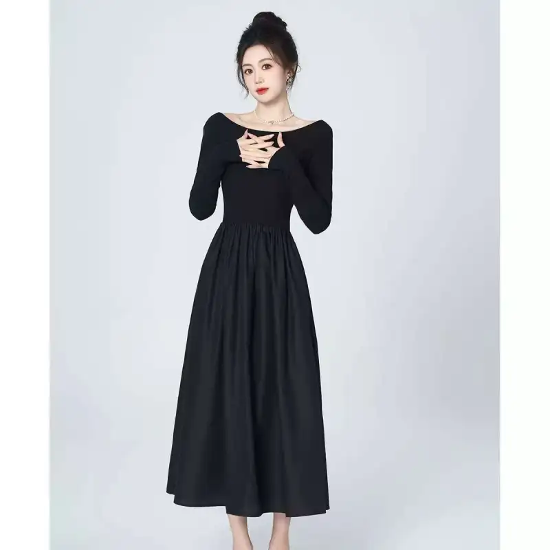 Beautiful Wardrobe Long Sleeved Dress Women's Black-3
