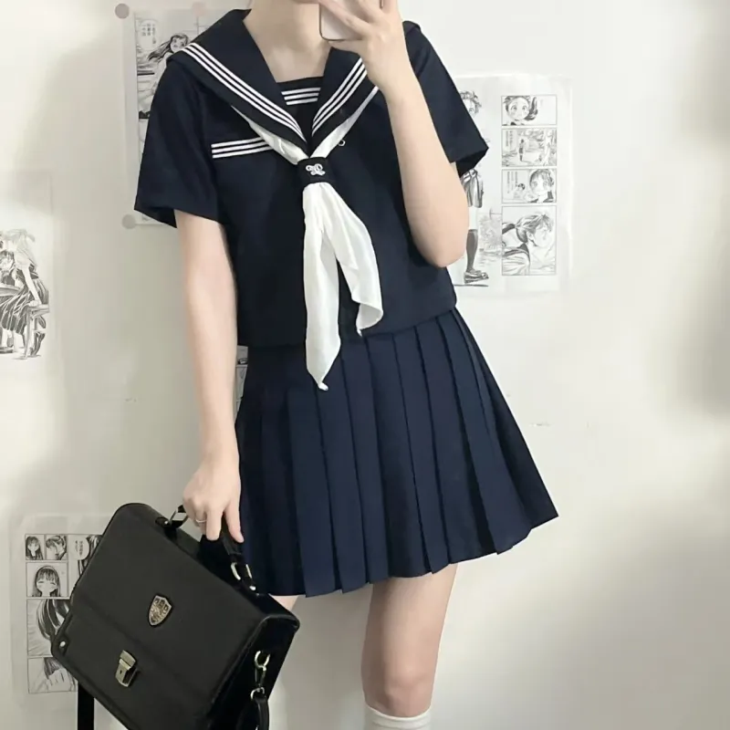 Beautiful Wardrobe Skirt Set Women's Navy Blue-9