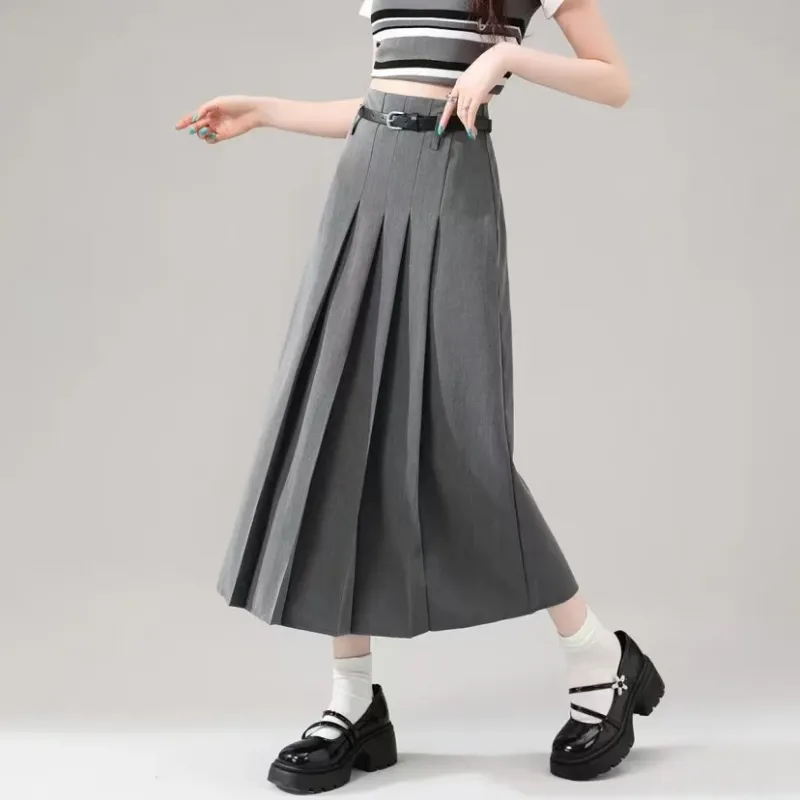 Beautiful Wardrobe Casual Long Skirt Women's Gray-2