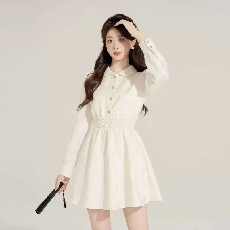 Beautiful Wardrobe Long Sleeved Dress Women's Apricot-6