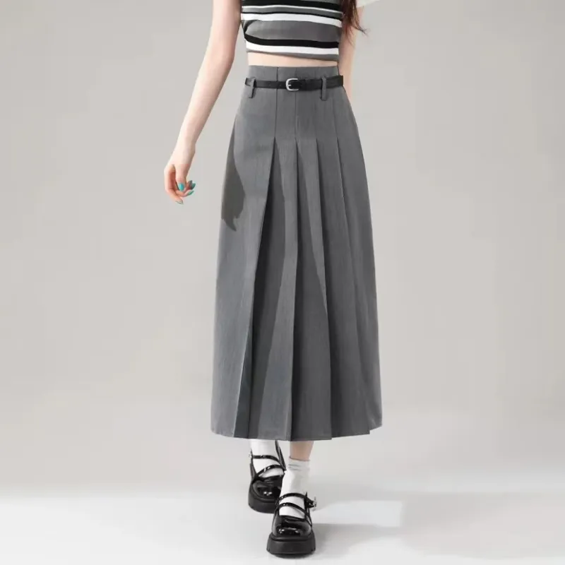Beautiful Wardrobe Casual Long Skirt Women's Gray-4