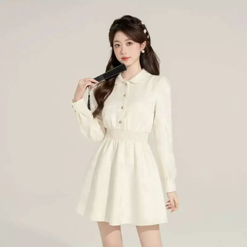 Beautiful Wardrobe Long Sleeved Dress Women's Apricot-2