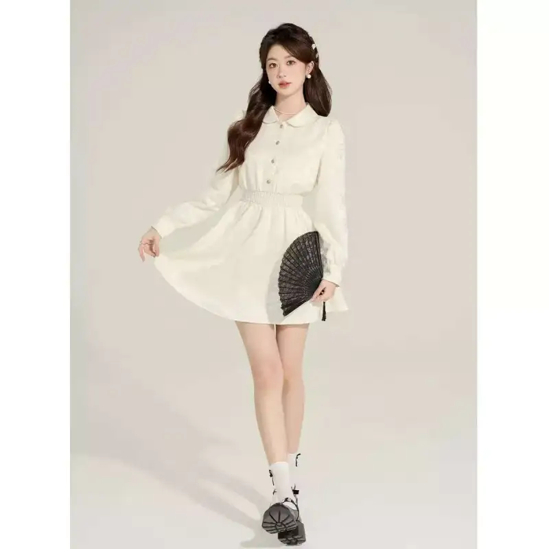 Beautiful Wardrobe Long Sleeved Dress Women's Apricot-4