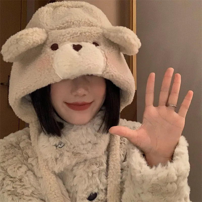 Yi Bu Kang Plush Yarn Hats & Caps Unisex-3