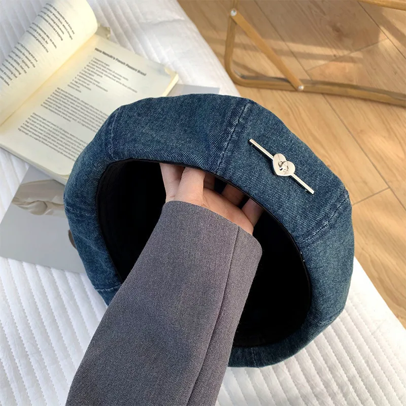 Yi Bu Kang Denim Berets Women's-8