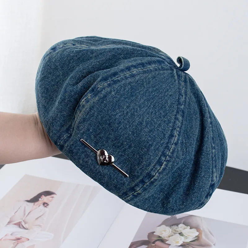 Yi Bu Kang Denim Berets Women's-7