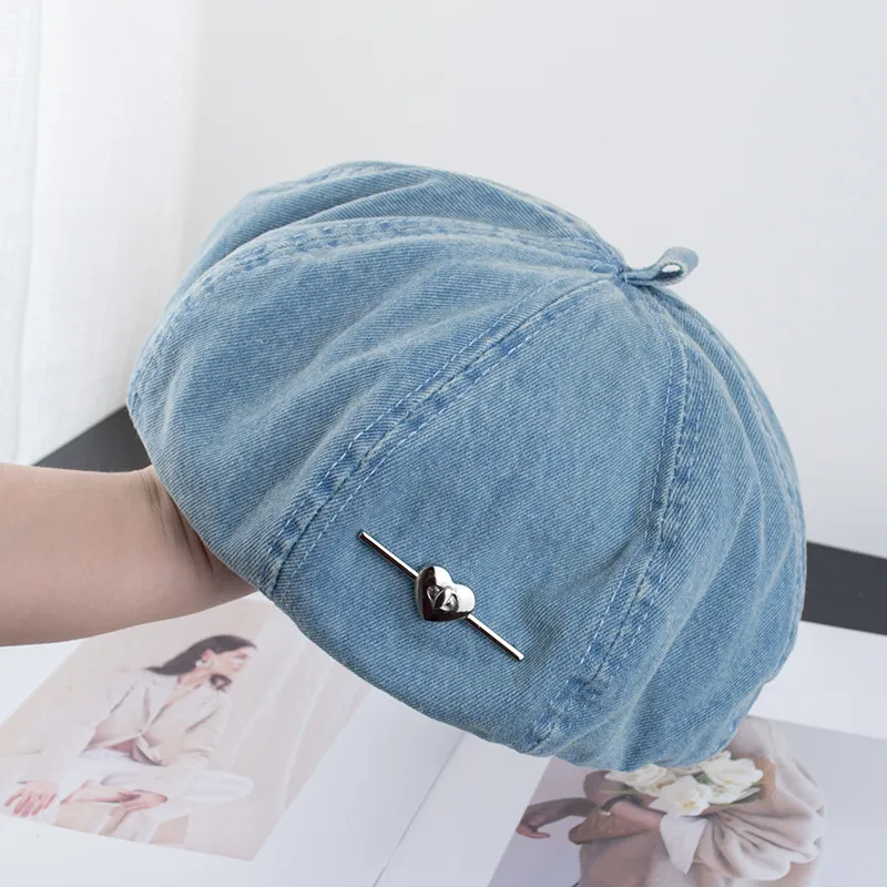 Yi Bu Kang Denim Berets Women's-5