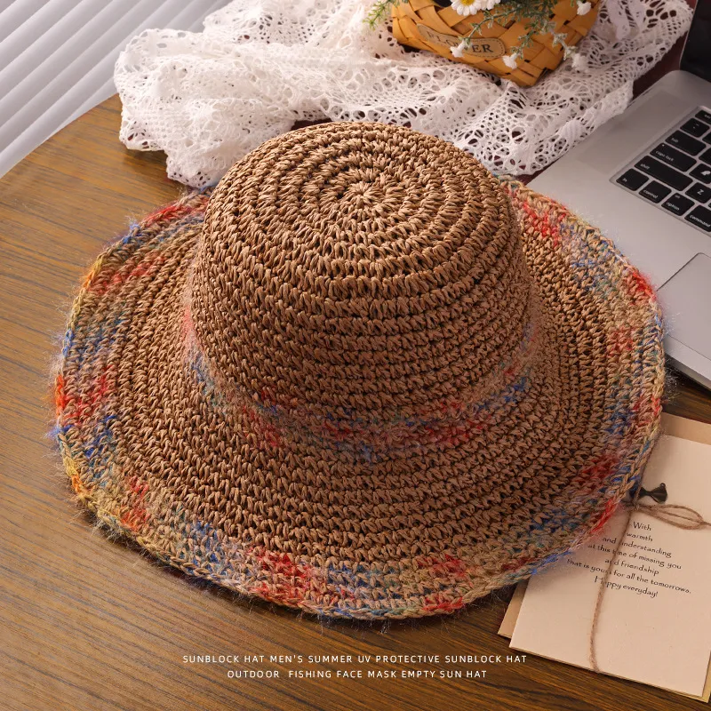 Yi Bu Kang Straw Woven Bucket Hats Women's-4