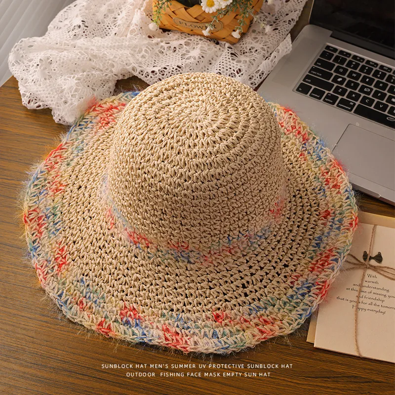 Yi Bu Kang Straw Woven Bucket Hats Women's-1