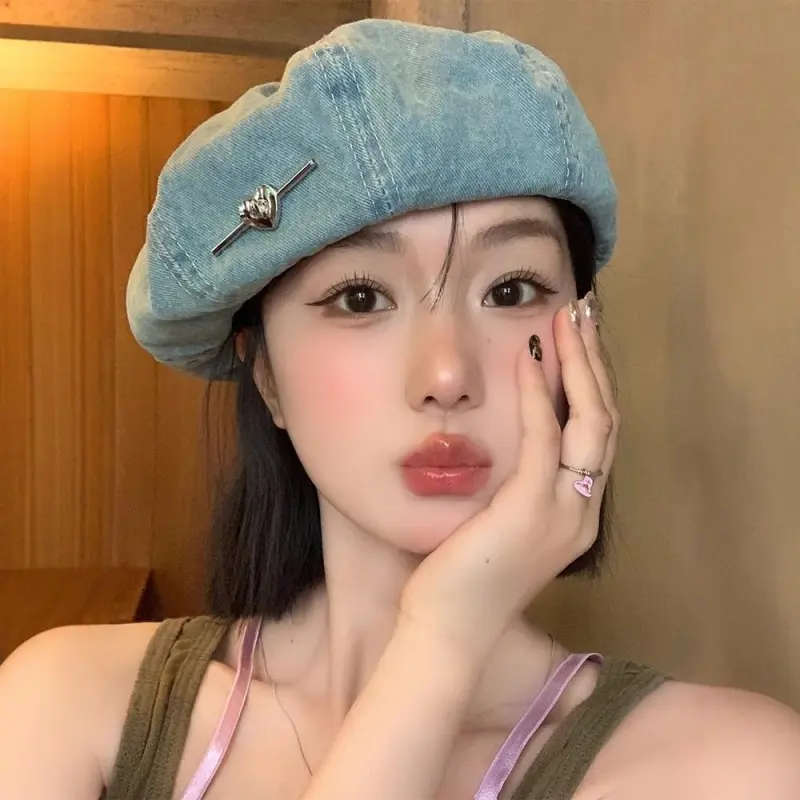 Yi Bu Kang Denim Berets Women's-3