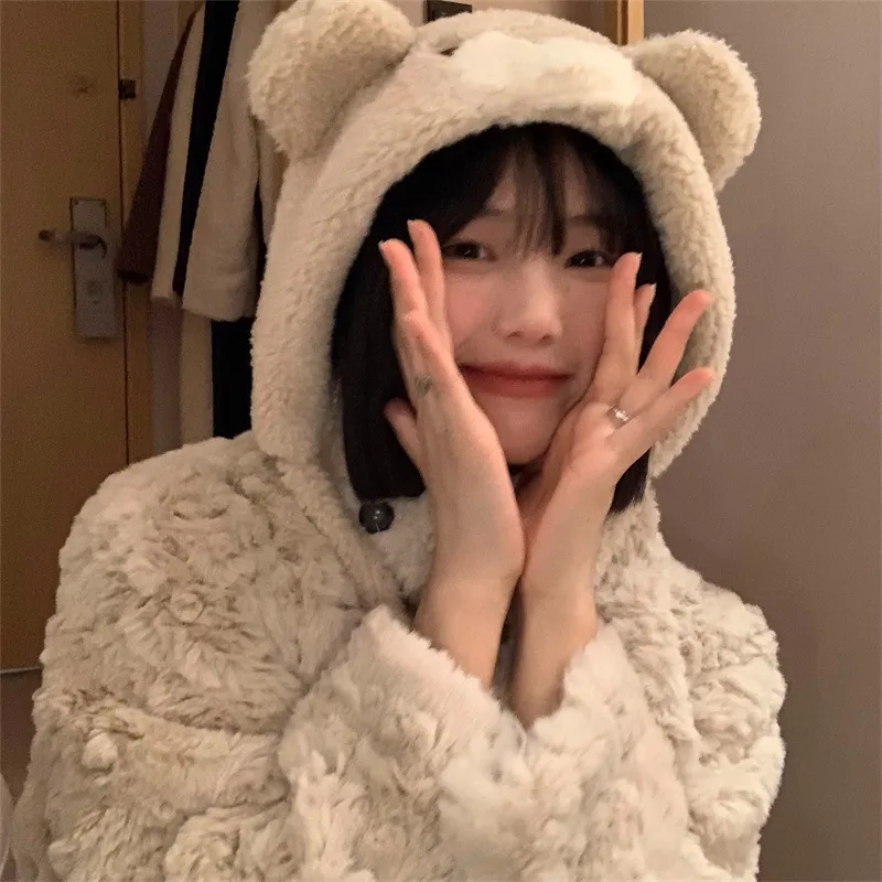Yi Bu Kang Plush Yarn Hats & Caps Unisex-5