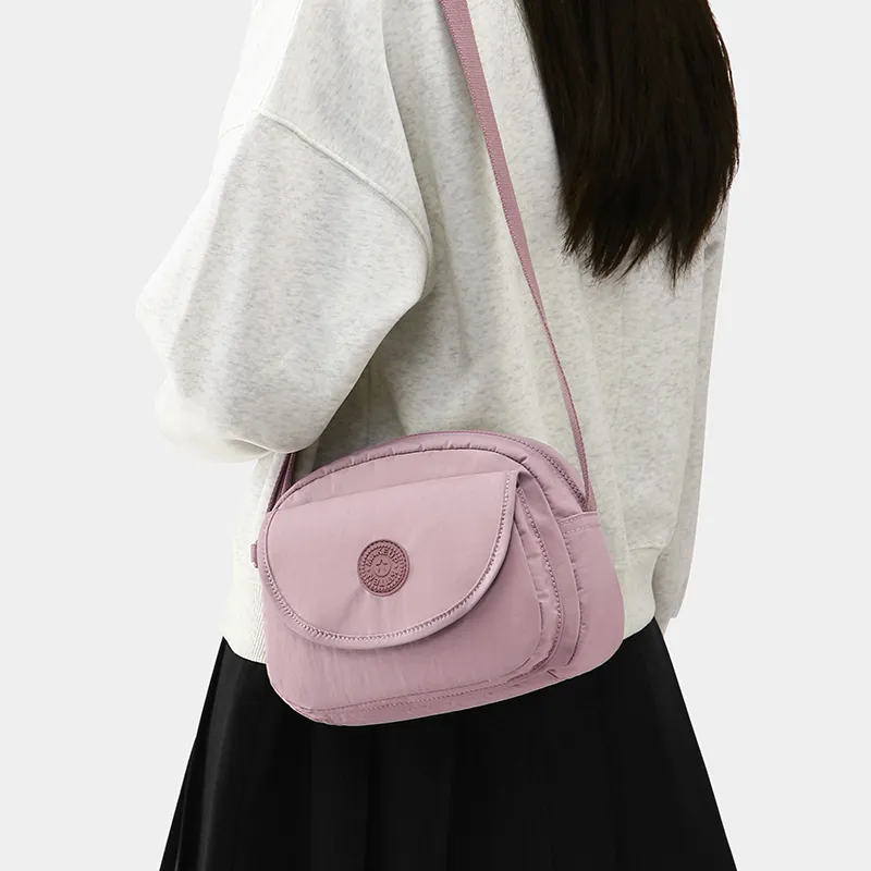 MAKEUP KITTEN Nylon And Synthetic Leather Shoulder Bag Crossbody Bag Regular Women's Black/Pink Purple-4