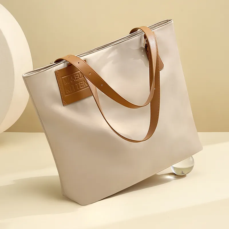 MAKEUP KITTEN Nylon Handbag Shoulder Bag Women's Black/Khaki-8