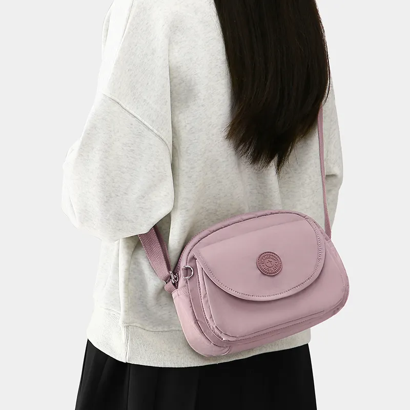 MAKEUP KITTEN Nylon And Synthetic Leather Shoulder Bag Crossbody Bag Regular Women's Black/Pink Purple-6