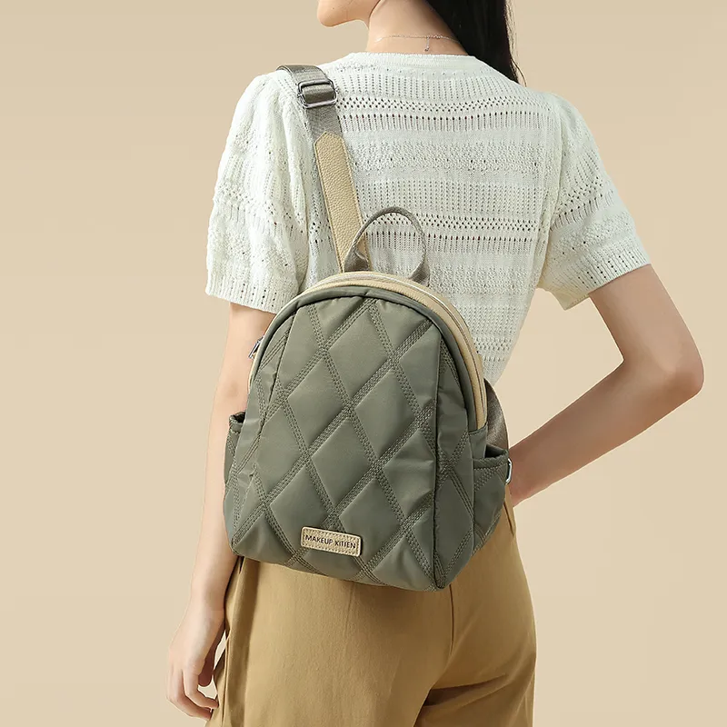 MAKEUP KITTEN Synthetic Leather Backpacks Backpack Regular Women's Apricot/Black/Khaki Apricot-11