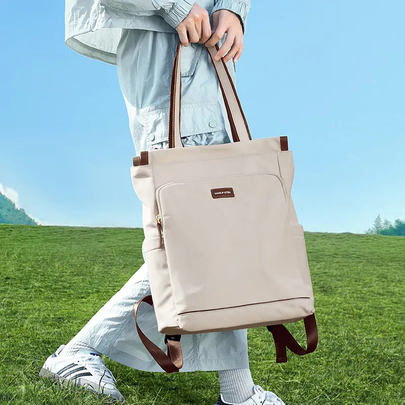 MAKEUP KITTEN Nylon Synthetic Leather Backpack One Shoulder Bag Regular Women's Khaki-5