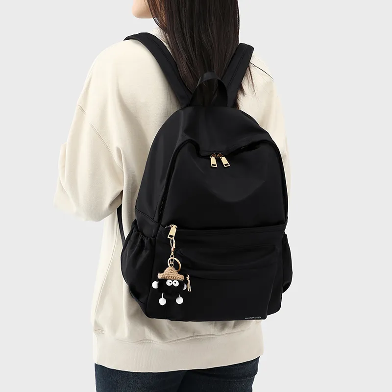 MAKEUP KITTEN Polyester Handbag Backpack Backpack Regular Unisex Ecru-15
