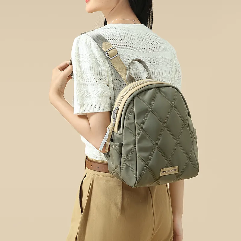 MAKEUP KITTEN Synthetic Leather Backpacks Backpack Regular Women's Apricot/Black/Khaki Apricot-12