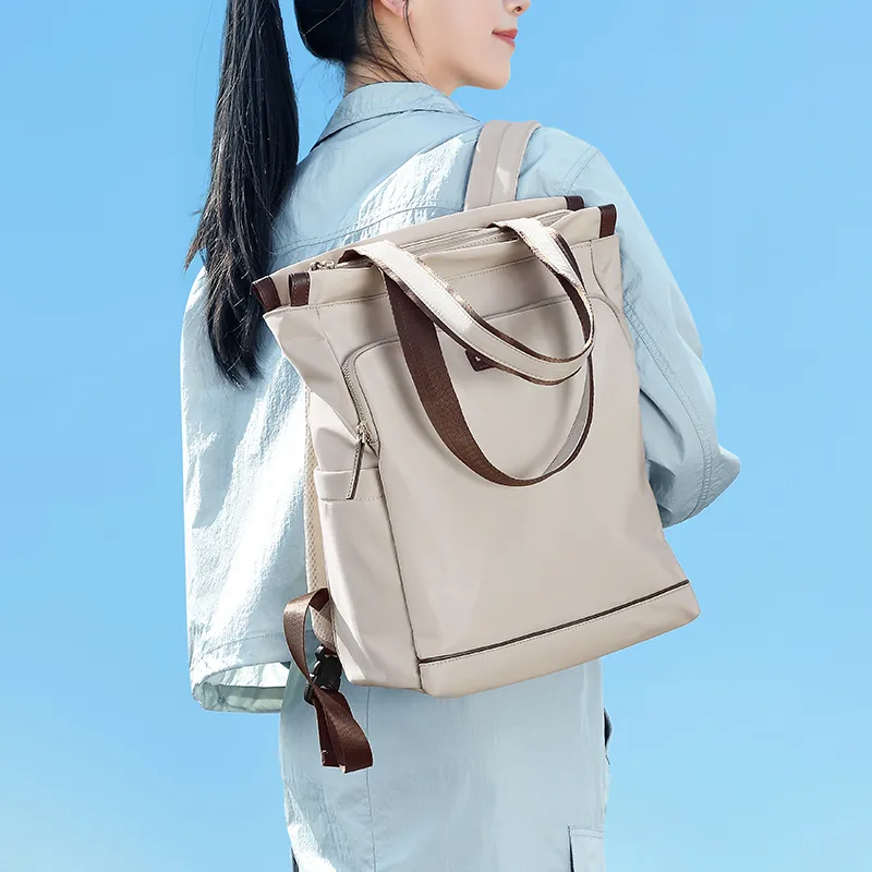 MAKEUP KITTEN Nylon Synthetic Leather Backpack One Shoulder Bag Regular Women's Khaki-2