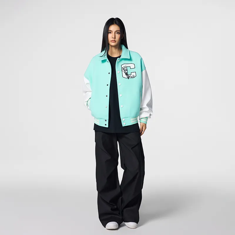 A Chock Baseball Jacket Unisex Lake Green-5