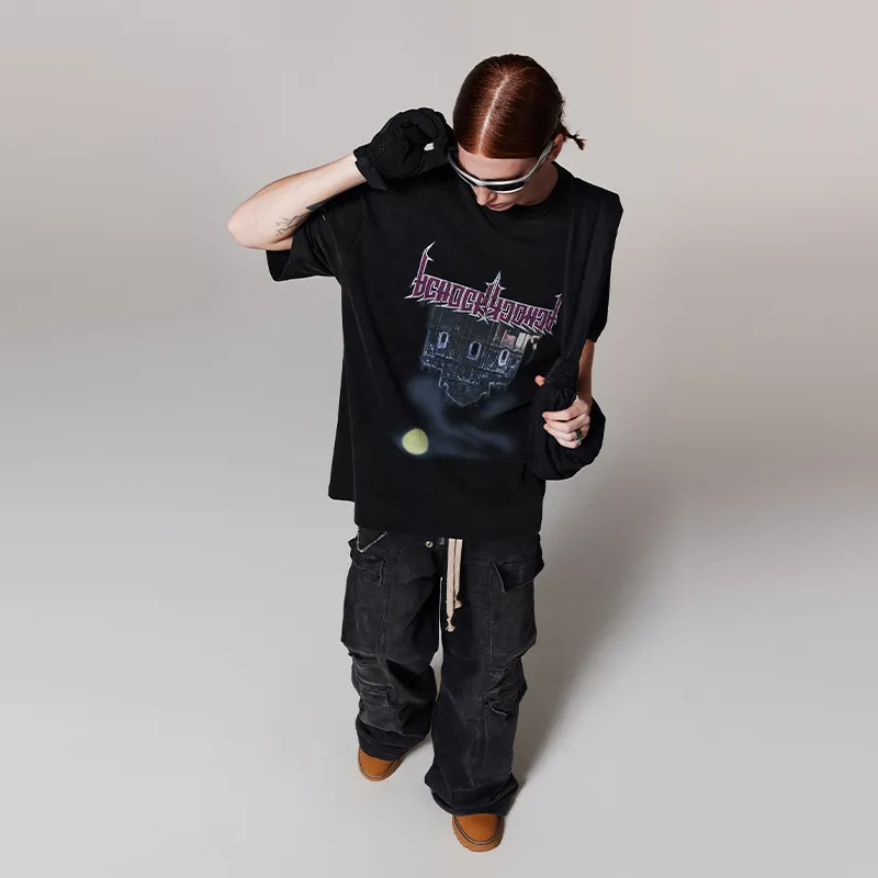 A Chock T Shirt Unisex Washed Black-3