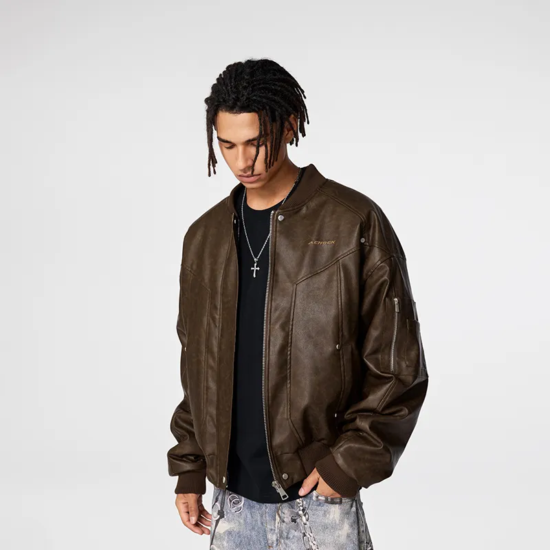 A Chock Jackets Coats Unisex Brown-3