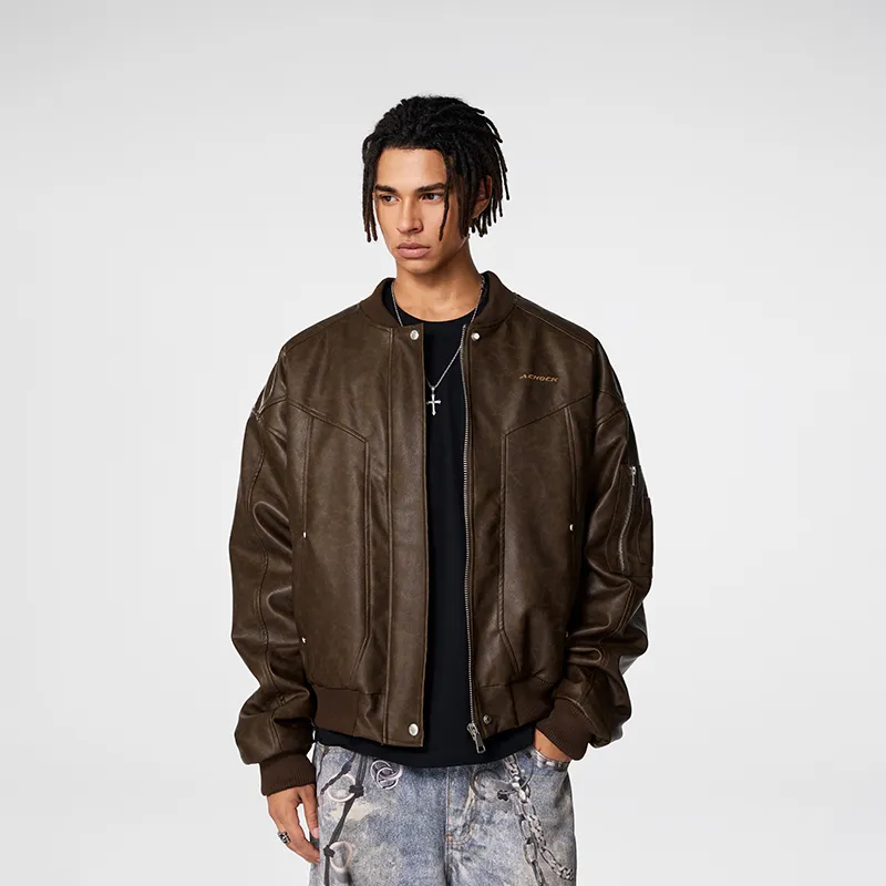 A Chock Jackets Coats Unisex Brown-2