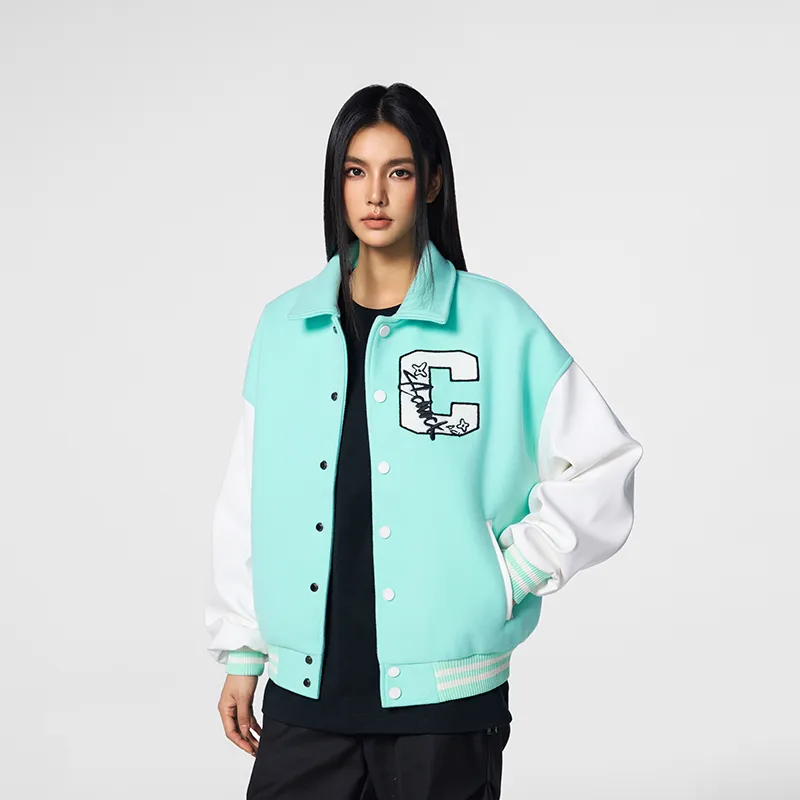 A Chock Baseball Jacket Unisex Lake Green-2