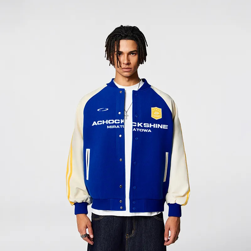 A Chock Baseball Jacket Unisex Blue-2