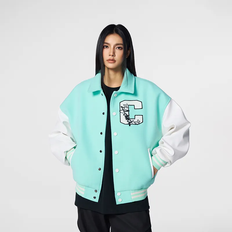 A Chock Baseball Jacket Unisex Lake Green-3