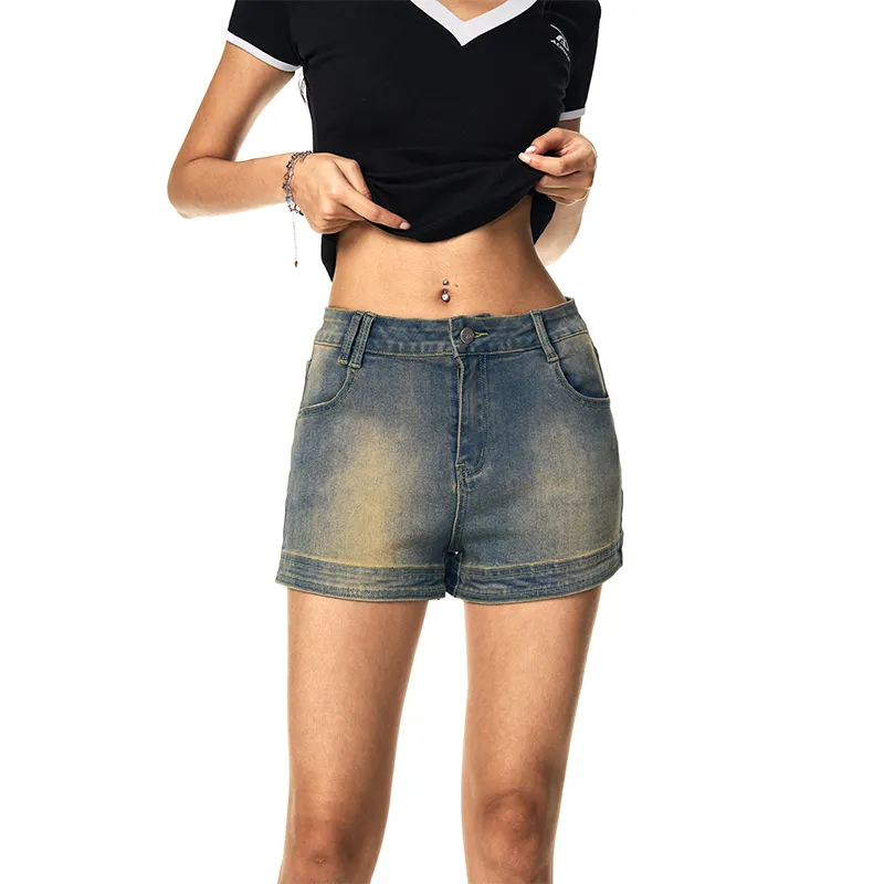 A Chock Denim Shorts Women's Blue-2