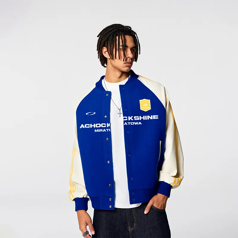 A Chock Baseball Jacket Unisex Blue-3