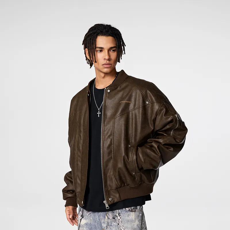 A Chock Jackets Coats Unisex Brown-4