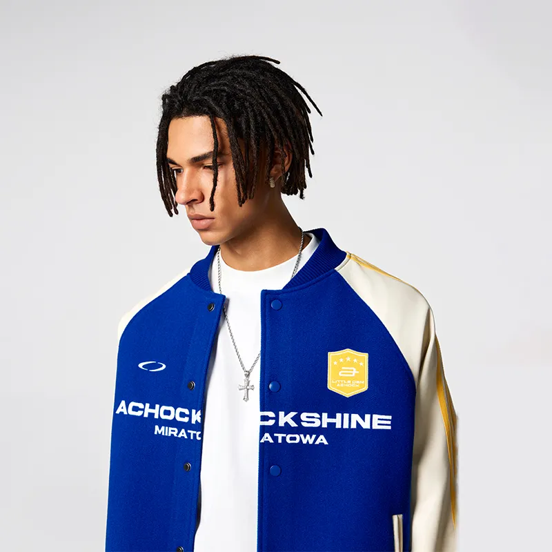 A Chock Baseball Jacket Unisex Blue-5