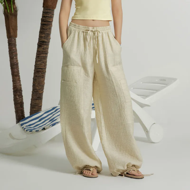 MostwantedLab Casual Pants Unisex Beige Yellow-7