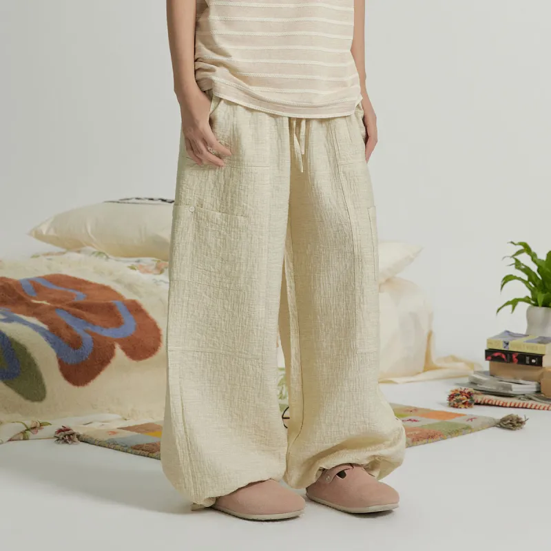 MostwantedLab Casual Pants Unisex Beige Yellow-3