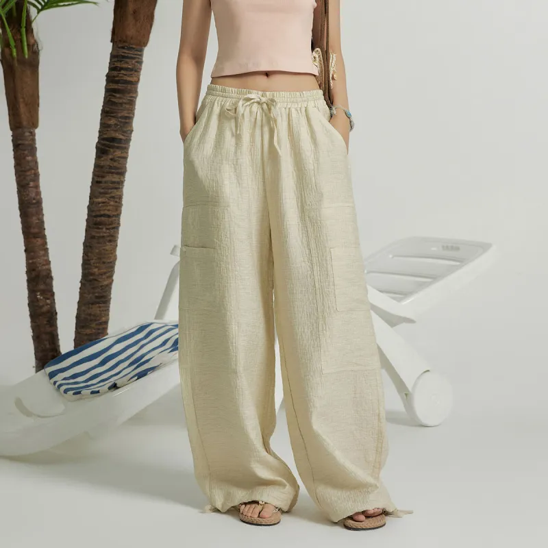 MostwantedLab Casual Pants Unisex Beige Yellow-6