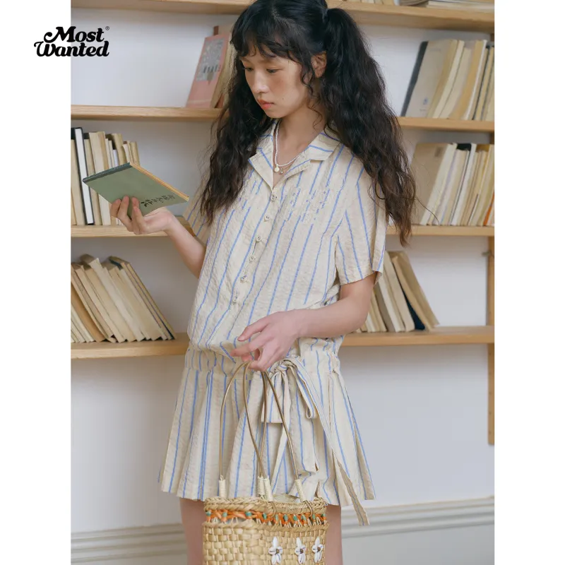MostwantedLab Shirts Women's Light Lemon Yellow Stripes-4