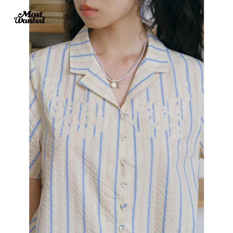 MostwantedLab Shirts Women's Light Lemon Yellow Stripes-6