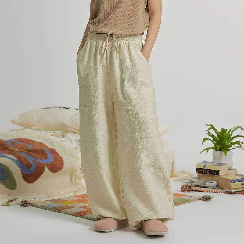 MostwantedLab Casual Pants Unisex Beige Yellow-2