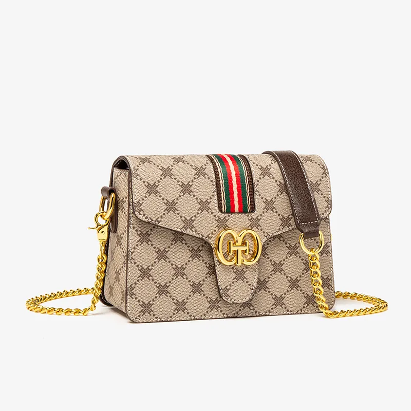 CNNCOO PVC Crossbody Bag Women's Coffee & Khaki-4