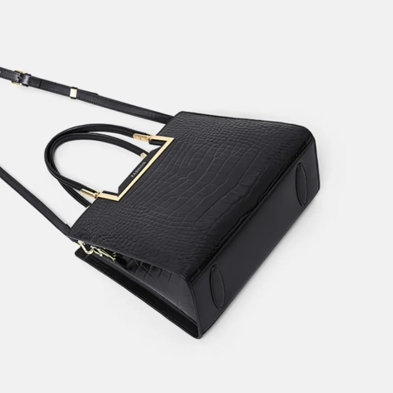 CNNCOO Split Cow Leather With Synthetic Leather Birkin Bag, Shoulder Bag, Crossbody Bag, Handbag Women's Burgundy/Black-13