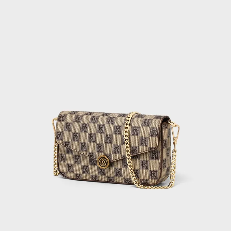 CNNCOO Synthetic Leather Envelope Bag, Shoulder Bag, Crossbody Bag Women's Khaki-3