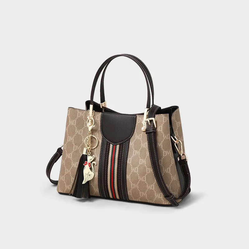 CNNCOO Synthetic Leather One Shoulder Handbag Regular Women's Coffee Brown-3